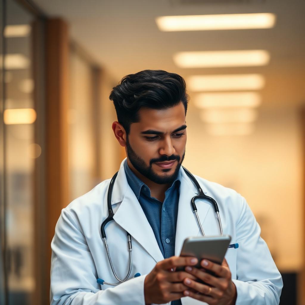 Médico avaliando atendimento da clínica